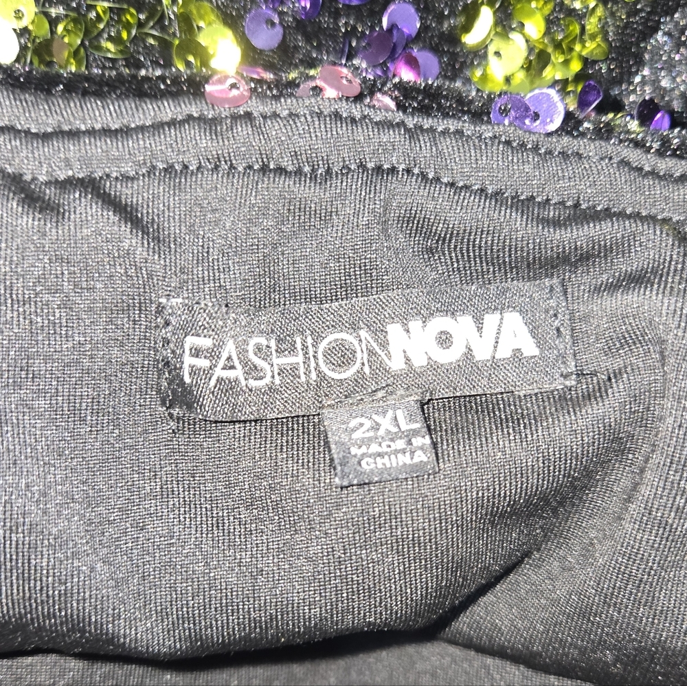 Fashion Nova Women's 2X Cleo Sequin Bubble Mini Dress - Picture 8 of 11